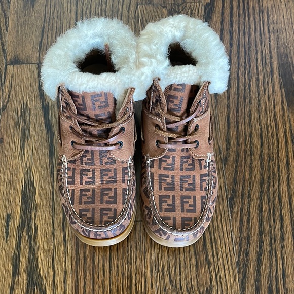Fendi Shearling Suede Booties - European Sz 31/ US Size Little Kid 13 - Picture 5 of 8